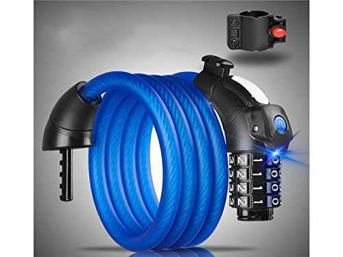 ATTOUPAN Bike Lock Security Kabelschloss Kombination Best für Fahrrad Outdoor (Blau)