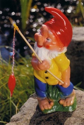 Zwerg als Angler