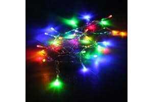 JnDee zasilane bateryjnie 7 stóp 2 m 20 LED świąteczne lampki choinkowe struny. Oprawione z funkcją ciągłego włączania i błysku (wielokolorowe)