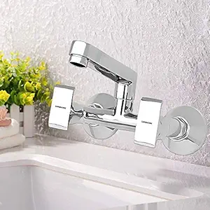 garbnoire Brass 2 in 1 Sink Mixer Faucet, Silver, Chrome finish