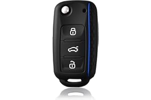 Kesiku Vw Key Fob Cover For Vw Polo Bora Beetle T5 T6 Golf 4 5 6 Caddy Skoda Tiguan Touran Transporter Scirocco Sharan Key, Silicone Vw Polo Key Cover, Vw Touran Key Cover - 3 Buttons Black