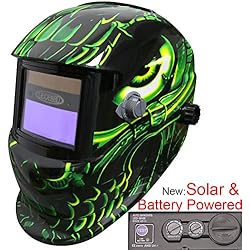 Leopard {Extraterrestre} Énergie Solaire & Batterie, Grande Vue, Assombrissement Automatique, Fonction de Broyage Masque de Casque de Soudage