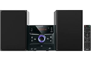 WISCENT Bluetooth Micro Hi-Fi Sound System Stereo CD Player, DVD Player, FM Radio, USB, 30W RMS Powerful Compact Micro Music HiFi Systems