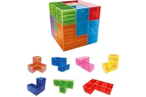 Vientiane Magnetische Steine für Kinder, Magnetische Bausteine Würfel Set, Magnetic Magic Cube+54 Stück Musterkarte, Magnetic Cubes Lernpuzzles Kinder Gehirn Training Spiel Stressabbau