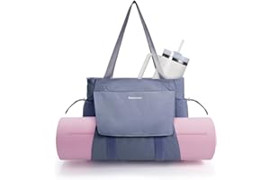 ‎SPORTSNEW sportsnew Yogatasche Damen Groß Wasserdicht Yoga Tote Tasche mit Nassfach & Klettverschluss Schnellzugriff Yogamatte