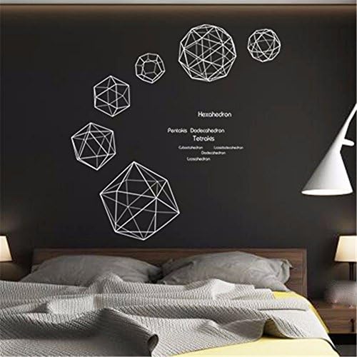 XJKLFJSIU Living Room Background Wall Stickers Geometry 3D Cubes Restaurant Wall Stickers Bedroom Modern Decorated Wall Stickers, White