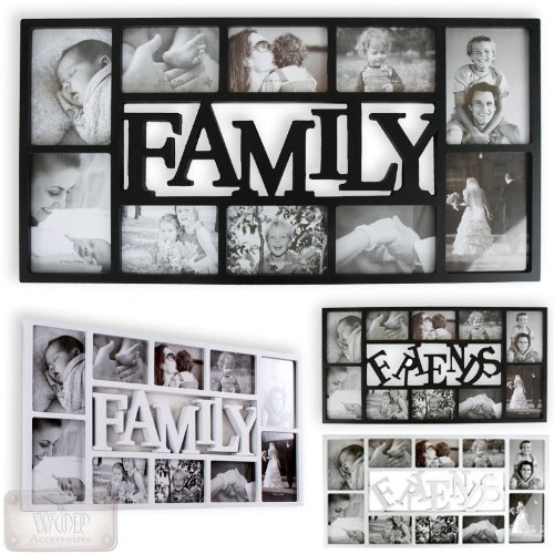 WOP-ART Bilderrahmen Family für 10 Fotos in schwarz oder weiß (Family schwarz) - 2