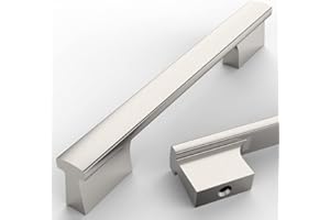 Amerdeco 10 Piezas Tiradores de Cocina 128mm Plata para Armarios y Cajones - Aleación de Zinc - UK0048