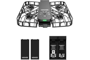 HOVERAir X1 Dron con Cámara, Drone de Bolsillo con Video HDR, Despegue de la Palma, Rutas de Vuelo Inteligentes, Modo Sígueme, Mini Dron con Control Manos Libres, Negro (Combo Plus)