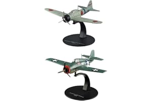 OPO 10 - Set di 2 Aerei da Combattimento 1/72 compatibili con Mitsubishi A6M2 Zero 11 + Grumman F6F - NG6 - G18+G19