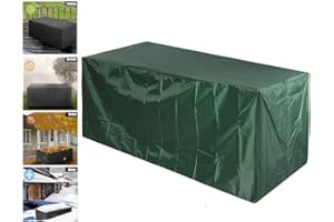DQWJYYDS Copertura per mobili da Giardino,150x100x85cm Impermeabile Copertura Tavolo Esterno Rettangolare,Telo Copri per Tavolo e Sedie da Antivento/UV,Resistente allo Strappo Oxford 420D,Verde