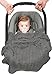 Wallaboo Baby Blanket Noa, 100% Organic Cotton, For Pram, Car Seat, Moses Basket, Crib,  Size 90 x 70 cm, Color: Grey