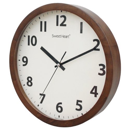 Decowall DSH-W30M Nicht Tickende Stille Holz Wanduhr Modern für Wohnzimmer Küche Büro (Braun, 30cm) - 2