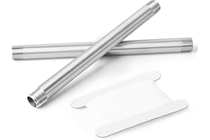 TAISHER 2 PCS Stainless Steel Pipe Fittings, 1/4" BSP x 1/4" BSP Male Threaded, 12" Length Nipple Cast Pipe