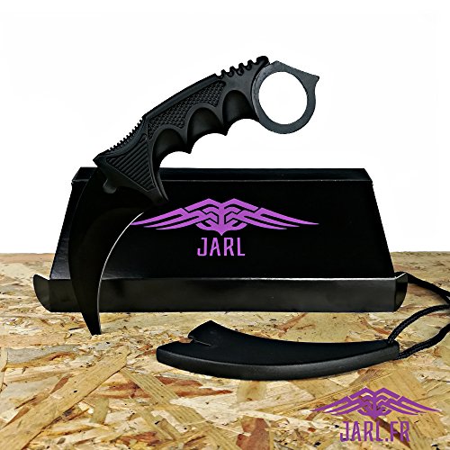 JARL Couteau de Survie Couteau de Chasse Couteau Tranchant avec Coque de Couteau pour Chasse Camping (Night)