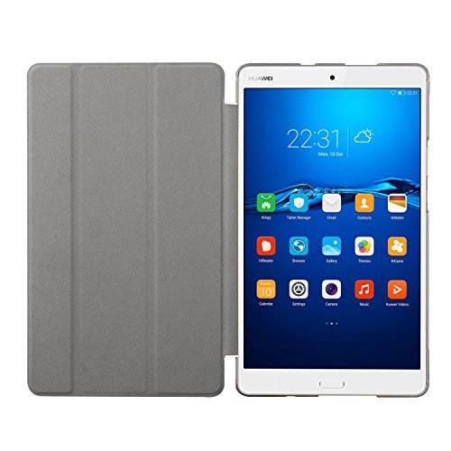 EasyAcc Huawei MediaPad M3 8.4 Hülle Case Tasche PU Leder zubehör hüllen für Huawei MediaPad M3 8.4 (8.4 Zoll) Smart Cover mit Auto Sleep Wake up / Standfunktion (Schwarz, Kunstleder, Ultra dünn) - 6