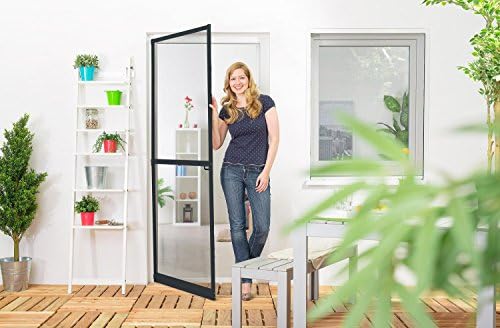 Insect Protection Fly Screen Door Aluminum frame Master Slim white, brown or anthracite in Various Sizes - Anthracite, 120 x 240