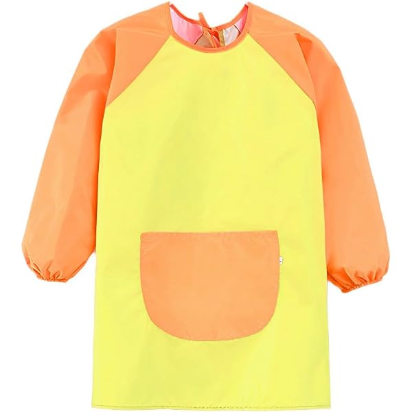 Delantal Impermeable De Manga Larga Para Niños De 2 A 8 Años, Con Bolsillo Y Cierre Ajustable, Ideal Para Pintar Y Cocinar