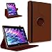 Produktbild UC-Express® Robuste Tablet Schutzhülle für Medion E6912 E-Tab aus hochwertigem Kunstleder Hülle Tasche Standfunktion 360° Drehbar kombiniert Schutz und Design in 9 verschiedenen Farben Cover Case Universal Farbauswahl, Farben:Braun