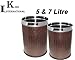 King International Stainless Steel Brown Leather Open Dustbin 5 & 7 Litres (Lifetime Warranty*MADE IN INDIA) RS.1484.00
