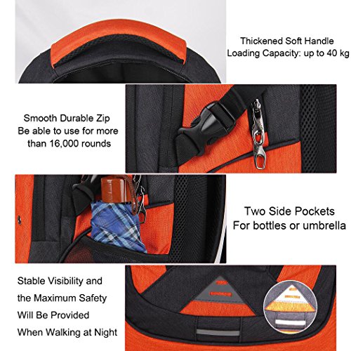 mulpac Schule Teens Rucksack College Studenten Rucksäcke Laptop Taschen orange schwarz / orange - 6