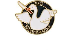 ABONITON Peace Was Never An Option Emaille Anstecknadel Brosche Gans mit Messer Abzeichen Niedliche Tier Emaille Pins Cartoon Gans Emaille Pin Zubehör für Kleidung Rucksäcke Hüte, Legierter Stahl