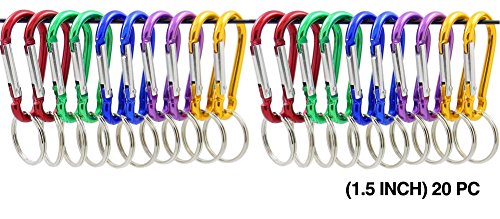 ZENDY Moschettone con moschettone in alluminio - chiusura a molla, gancio, portachiavi, accessori a forma di zucca per zaino, campeggio, escursionismo da 1,5 pollici