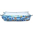 CUTEABLY Soft Cloth Baby Swing, Cradle Cover, Ghodiyu, Khoya, Palana, Hammock with Mosquito Net (Blue, Heavy Cotton)
