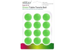 eMKay® Pack of 12 Ping Pong Table Tennis Balls (3-Star 40+ High-Performance ABS Material Training Balls) Ideal for Indoor and Outdoor Table Tennis - GREEN