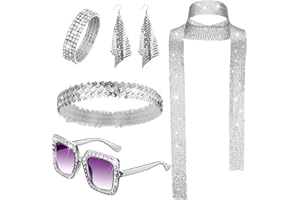 YIZHIXIANGQ Accessori Discoteca per Donne, Accessori Disco Anni 70, Accessori Carnevale Disco Anni 70, Accessori Discoteca Donna, 70s Discoteca Accessories, Set di Accessori Discoteca Costume