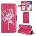 Produktbild Lederhülle für Huawei P20 Lite Flamingo Glitzer, Misteem Elegant Luxus Motiv Cartoon Anime Flip Klapphülle für Huawei P20 Lite - Rote Rose