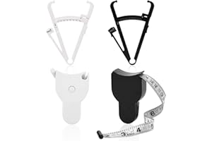 TYGFRT 2 Pieces of Measurement Tapes, 2 Pieces of Body Fat Measuring Clips, Body Mass Index Measuring Tool, Body Fat Calipers, Body Fat Measuring Pliers, Dual Scale Retractable Tape Measure