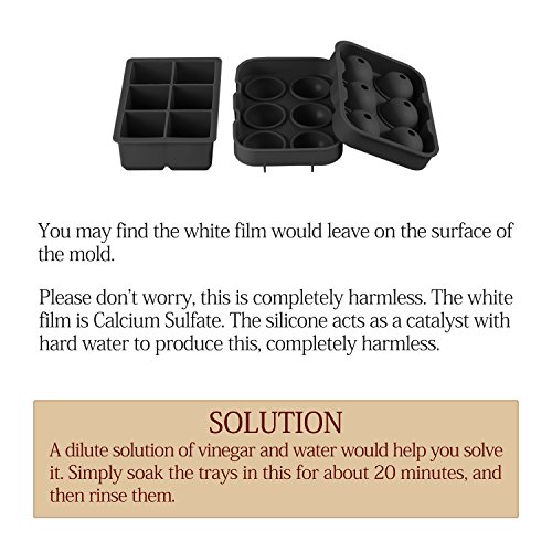 BeePole Eisball und Eiswürfel Schmelzmacher – Flexible Silikon Eis Trage Kombo (Set von 2) – 6 Schlitze für jede Schmelze mit 1 Rostfreiem Stahl Eiswürfel Clip, Schwarz - 8