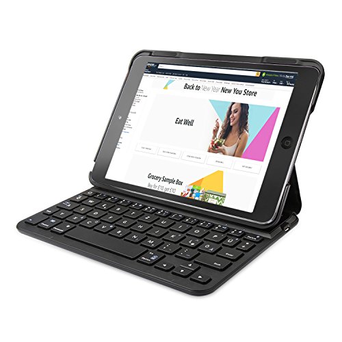 iPad Mini Bluetooth Tastatur, TeckNet® Appple iPad Mini Bluetooth Deutsche Tastatur Hülle Folio Keyboard Case für iPad mini 3 / mini 2 / mini - Smart Case mit Auto Sleep / Wake, Komfortable Tasten und Extra Lange Batterielaufzeit