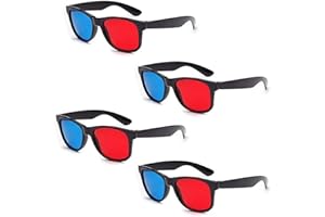 WYJUAN 4Pcs Red and Blue 3D Glasses Universal TV Movie Dimensional Video Frame 3D Glasses DVD Game Glass 3D Style Glasses for 3D Movies Games,Light Simple Design,3D Viewing Glasses for Movies and Games