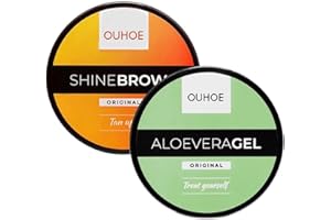 Eclare 100g Tanning Accelerator and 100g Aloe Vera Gel, Tan Accelerator&sunburn Prevention Set, Ouhoe Fast-Absorbing Sunbed Cream and Natural Aftersun Skincare for Sunbed & Outdoor Sun