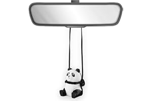VIPbuy 100% handgefertigtes hölzernes schwingendes Panda -Auto Hanging Ornament - süße handgeschnitzte bemalte Holzpanda Figurauto Spiegel Hängende Zubehör Dekor Geschenke