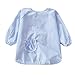 Lovely Girl Smocks Baby Feeding Clothes Baby Bibs Latticed ,Blue