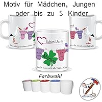 Tasse für die Hebamme / Herzlichen Dank / Danke / Personalisierbar mit den Daten des/der Kinder + Namen der Hebamme / GESCHENKIDEE HEBAMME