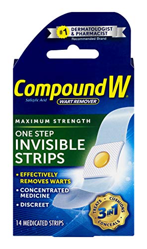 Compound w one step invisible strips wart remover medicated strips