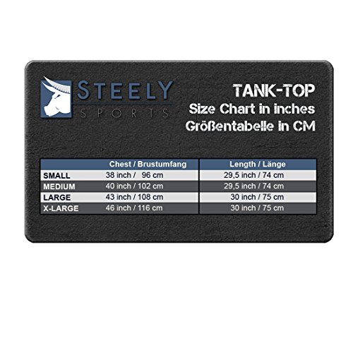 Steely-Sports Herren Bodybuilding Tank-Top – Classic Logo Stringer – Farbe: schwarz Größen: S-M-L-XL - 4