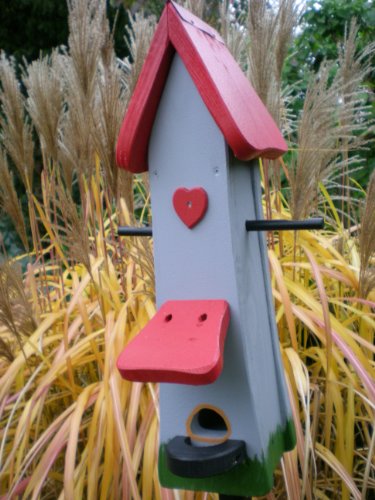 Original Die Vogelvilla, Futtertürmchen Klassik, Futterhaus, Vogelhaus, grau - 3