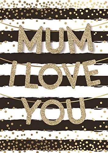 Juicy Lemon Mum Handcrafted Mother's Day Card - Big Gold Text & Black Stripes 9.75" x 6.75"