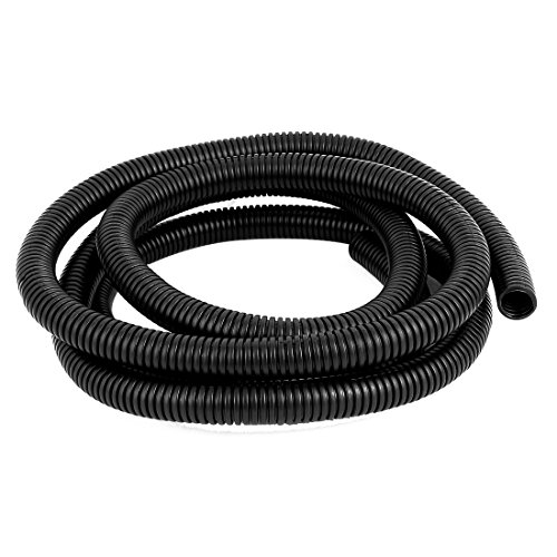 sourcingmap® Schwarz Kunststoff 18mmx15mm Durchm. Flexibel Wellrohr Rohr Schlauch Rohrleitung 2,3M Lang