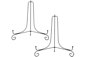 Tincogo 2 Stück Tellerständer Tellerhalter aus Metall - Eisen Staffelei Ständer für große Teller, Bilderrahmen, Bücher, Kunst - Schwarz - Höhe 12 Zoll (30 cm)