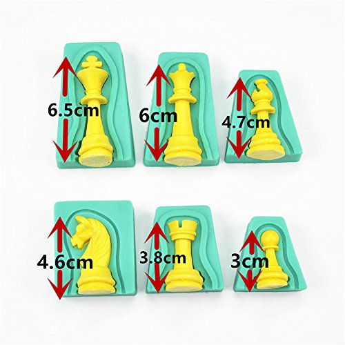 Tangchu Silikon-Formen für Kuchen, Schokolade, Fondant Green-Chess - 3