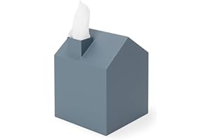 Umbra CASA Boîte à mouchoirs cosmétique – Distributeur de mouchoirs Moderne et décoratif pour Salle de Bain, Bureau, Chambre à Coucher et Plus Encore, Bleu Ardoise
