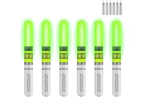 THKFISH Fishing Glow Sticks, 6 Pcs LED Glow Sticks para la Pesca con Las baterías, la Pesca Nocturna de luz hasta la Pesca Bobbers flotadores y Puntas de caña