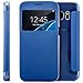 Produktbild Saxonia Tasche kompatibel mit Samsung Galaxy S7 Hülle Case Schutzhülle Flip View Cover mit Fenster und Kameraschutz Blau