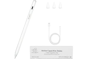 Stylet iPad DOC&ET² Apple Pencil - Rejet de Paume Détection d'inclinaison Fixation Magnétique - pour iPad 10/9/8/7/6, iPad Pro 11"/12.9", iPad Air 5/4/3, iPad Mini 6/5